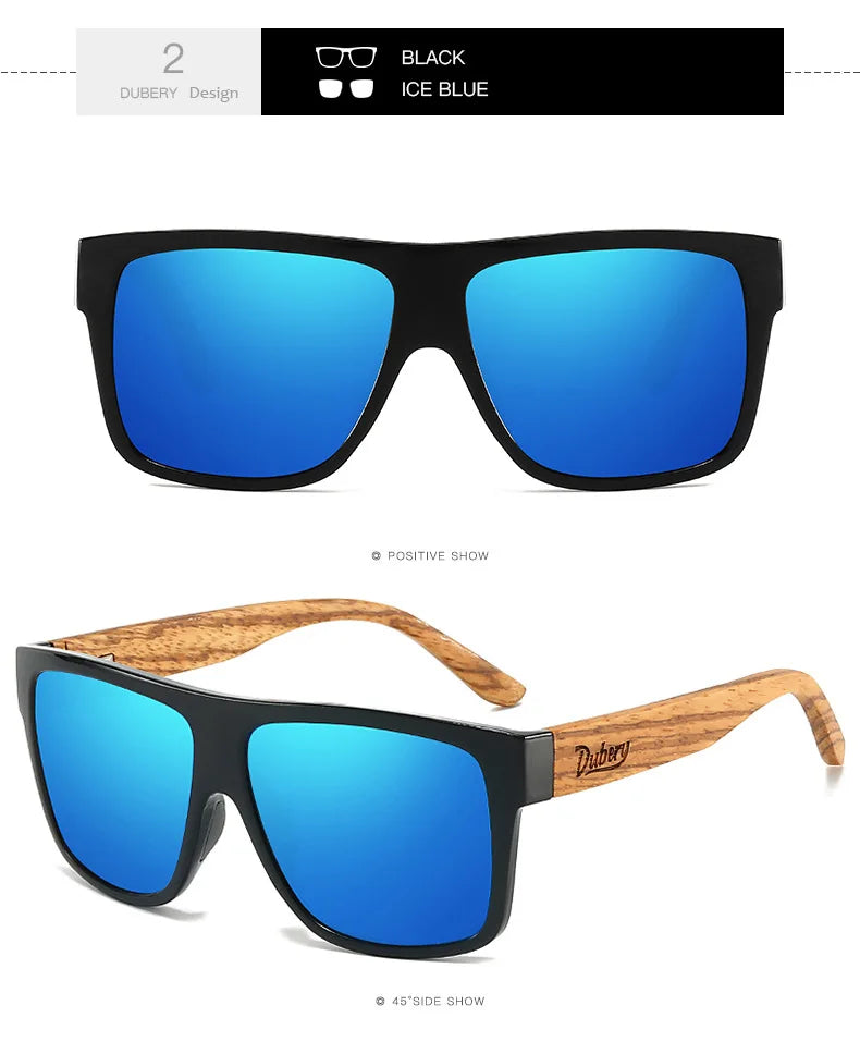 DUBERY Natural Wooden Sunglasses Men Polarized Fashion Sun Glasses Original Wood Oculos De Sol Masculino d240