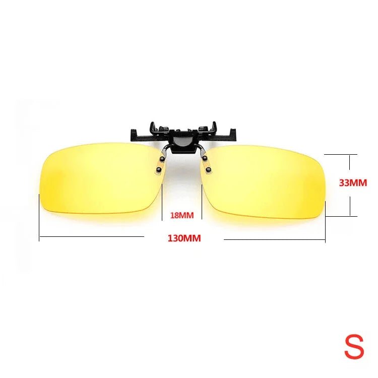 Unisex Grey Lenses Polarized Sunglasses Clip on Flip Up Men Women UV 380 Driving Fishing Night Vision Glasses Clips Anti Glare