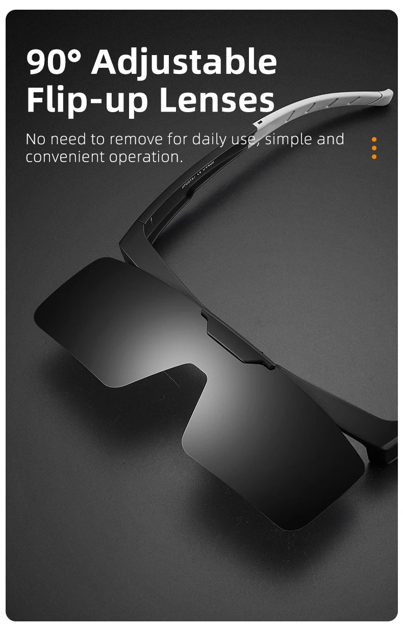 WEST BIKING Photochromic Cycling Sunglasses Flip Up Lens Polarized Glasses Fit Over Sunshade MTB Road Bike Night Driving Eyewear