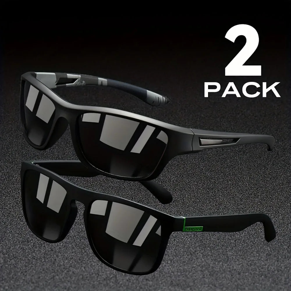 2pcs Polarized UV Protection Sunglasses Anti Glare Sun Shades For Summer Party Vacation Travel Driving Fishing