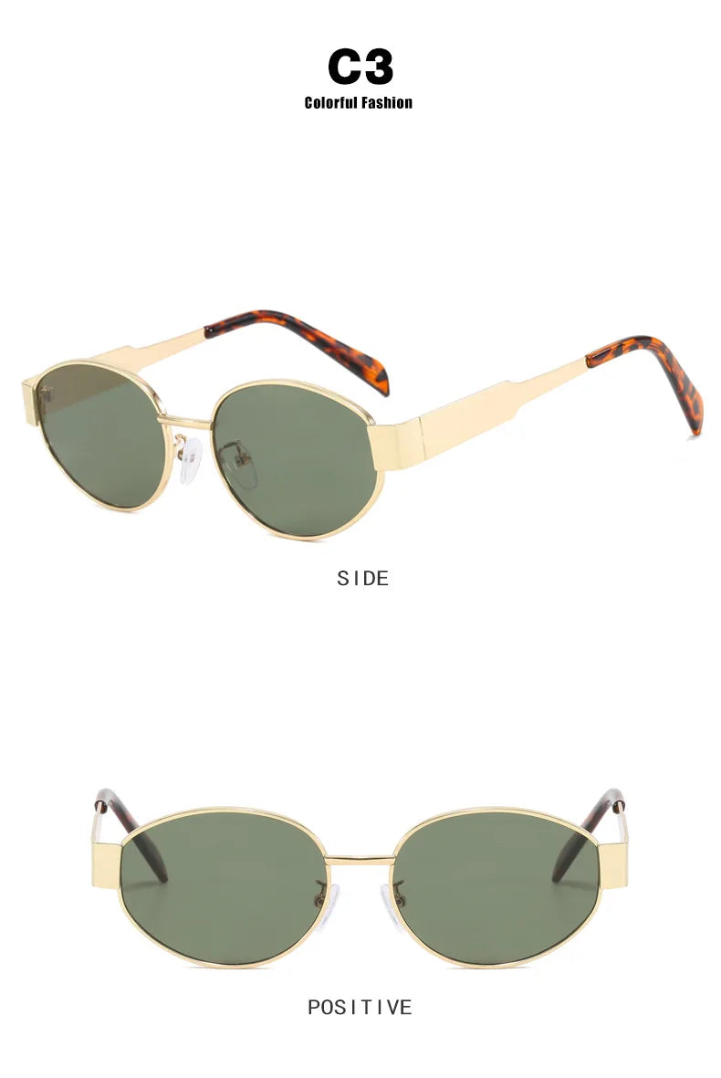 New Sunglasses For Women And Men UV400 Sun Glasses Alloy Oval Eyewear
