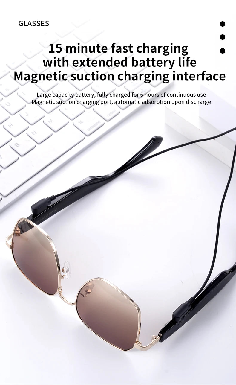 MZ02 New Bluetooth Smart Glasses Wireless Bluetooth Headset Outdoor UV Protection Sunglasses Men Women Nylon Lenses Eyeglasses