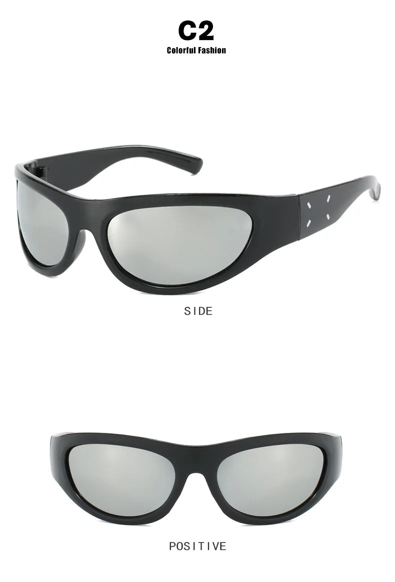 Y2k Sports Sunglasses Women Men 2024 Luxury Brand Fashion Classic Punk Sun Glasses Female Retro 2000' Futuristic Sunglass Shades