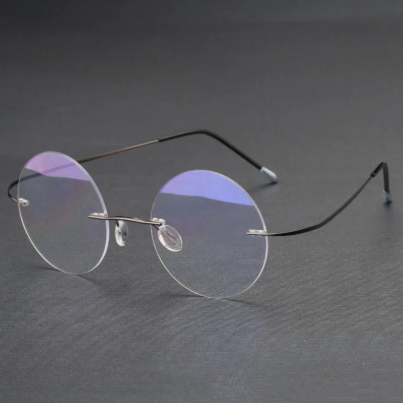 +1.0 +4.0 Steve Jobs Star StyleUltra-light Rimless Round Reading  Eyeglasses presbyopicOptical Glasses Frame Men Eyewear