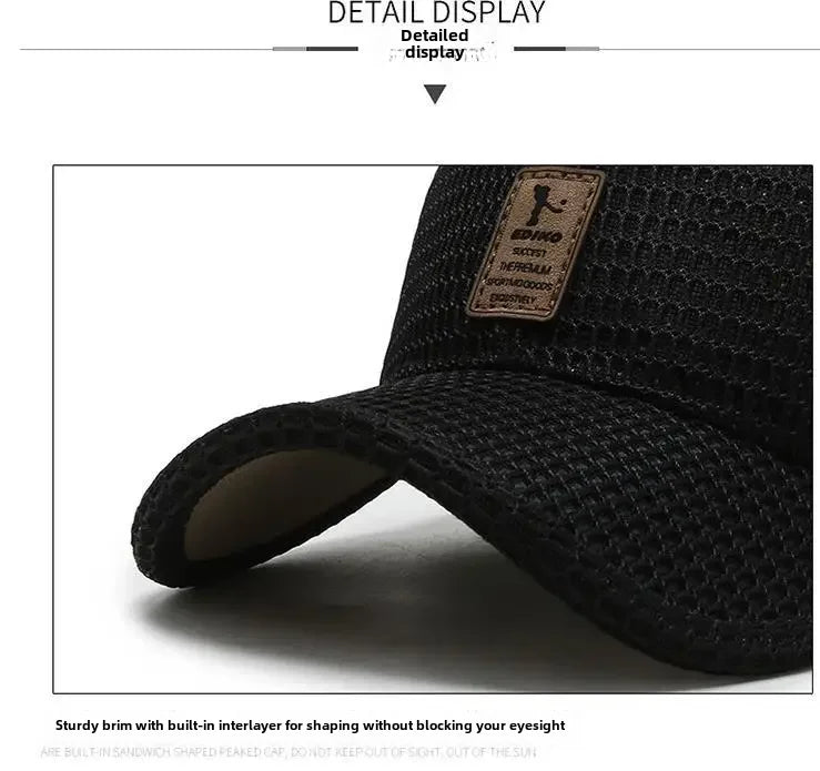 Summer Hat Men's Mesh Breathable Baseball Cap Sun Protection Hat Wholesale Outdoor Sports Cap Men's