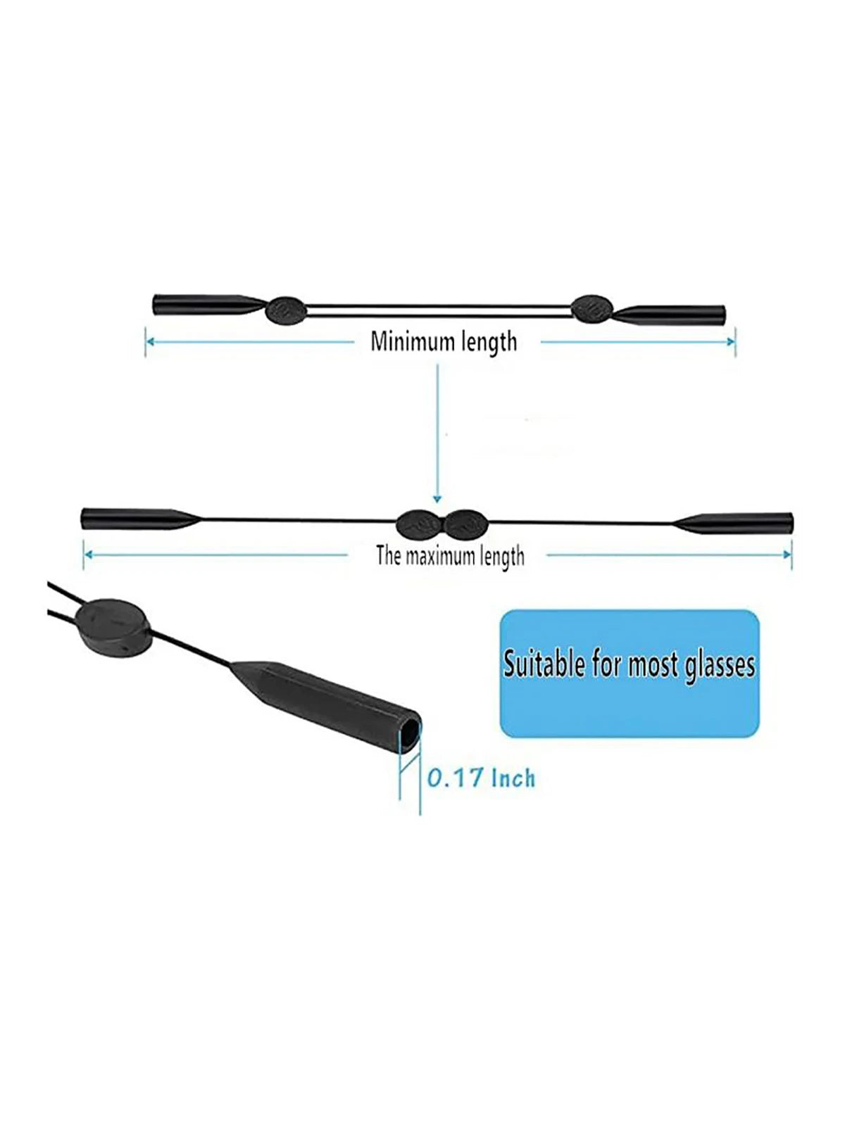 1pc Adjustable Anti-slip Eyewear Retainer Universal Fit Eyeglass Lanyard Sports Sunglasses Unisex Holder Strap Lanyard