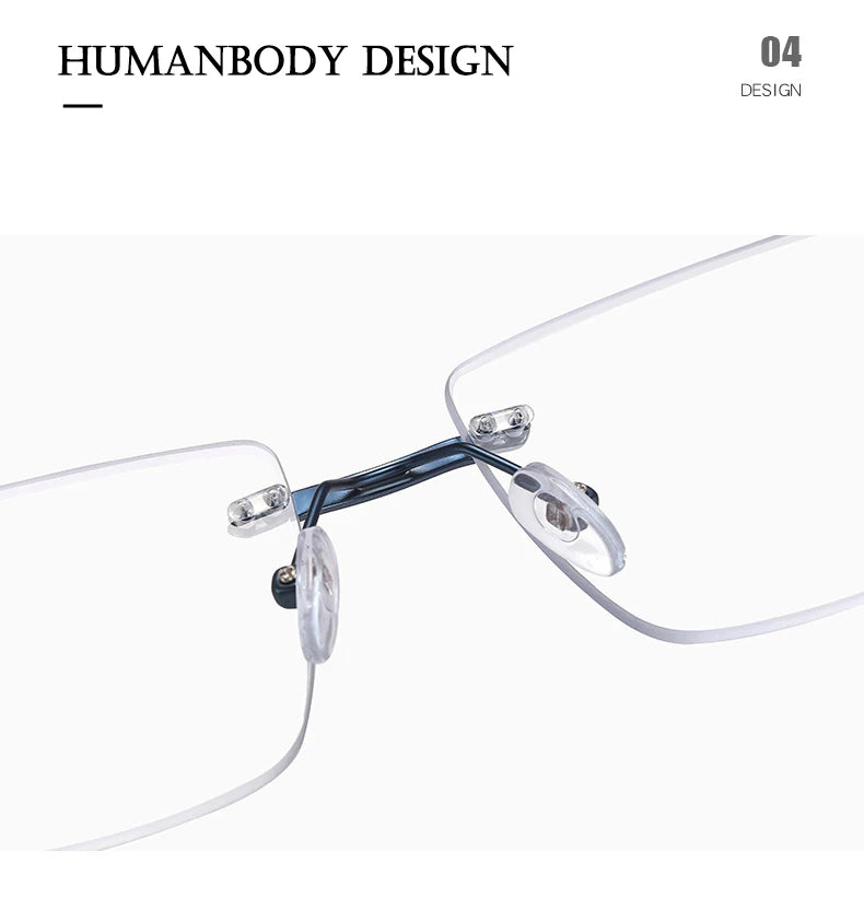 Fashion Titanium Rimless Eyeglasses Frame Brand designer Men Glasses Reading Glasses Optical Prescpriton Lenses Glasses