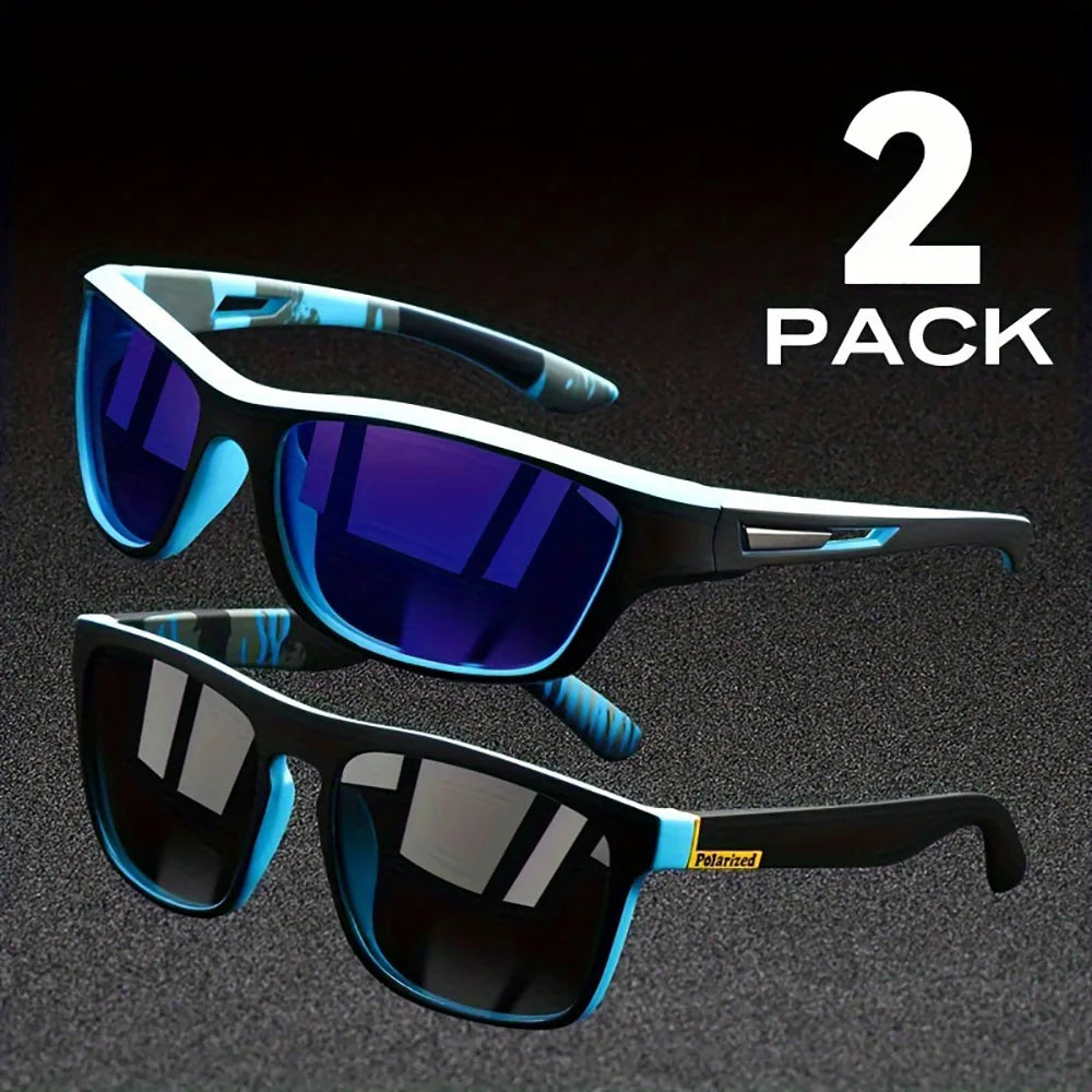 2pcs Polarized UV Protection Sunglasses Anti Glare Sun Shades For Summer Party Vacation Travel Driving Fishing