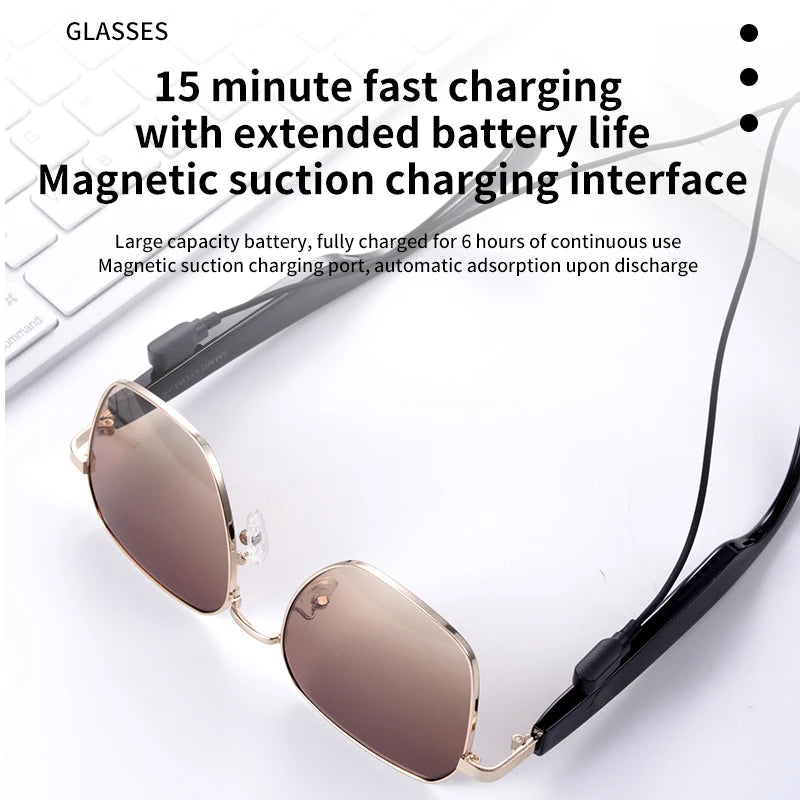 MZ02 New Bluetooth Smart Glasses Wireless Bluetooth Headset Outdoor UV Protection Sunglasses Men Women Nylon Lenses Eyeglasses