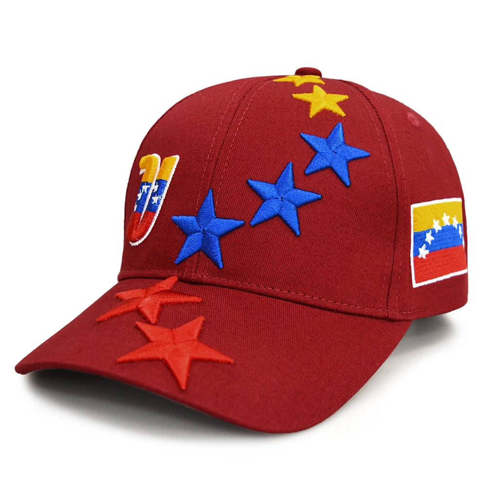 New designed Venezuela Caps Gorras Cotton Twill Baseball Cap Embroidery 7 Stars Logo Venezuela Sports Cap Women Men Hats