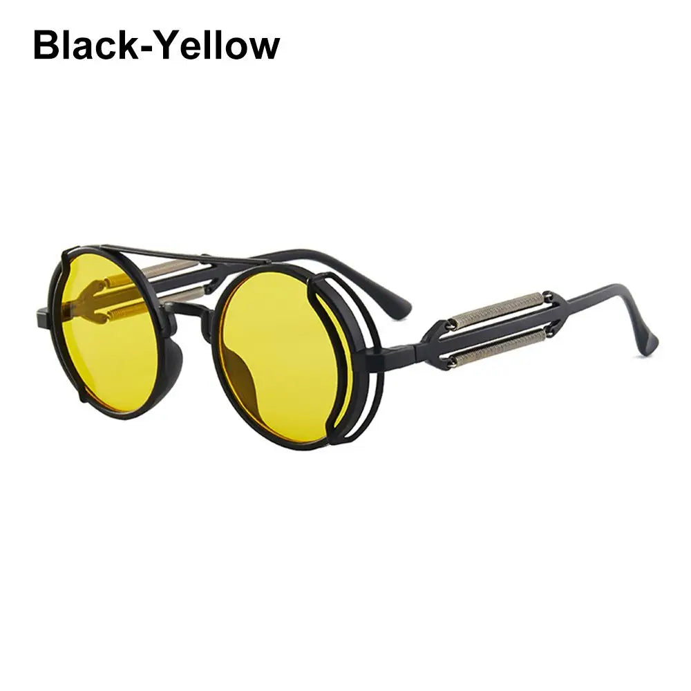 Gothic Style Punk UV400 Protection Men's Eyewear Round Sunglasses Steampunk Sunglasses Sun Glasses