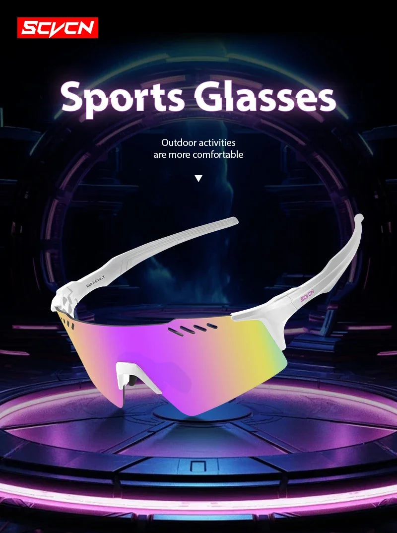 SCVCN Photochromic Sports Sunglasses for Men Cycling Glasses Mountain MTB Bike Road UV400 Bicycle Eyewear Sun Fashion Equipment