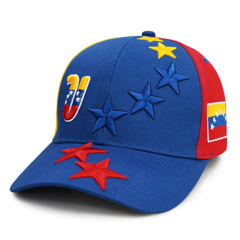 New designed Venezuela Caps Gorras Cotton Twill Baseball Cap Embroidery 7 Stars Logo Venezuela Sports Cap Women Men Hats