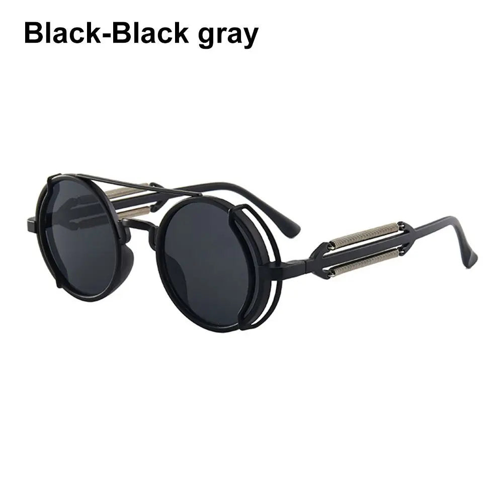 Gothic Style Punk UV400 Protection Men's Eyewear Round Sunglasses Steampunk Sunglasses Sun Glasses