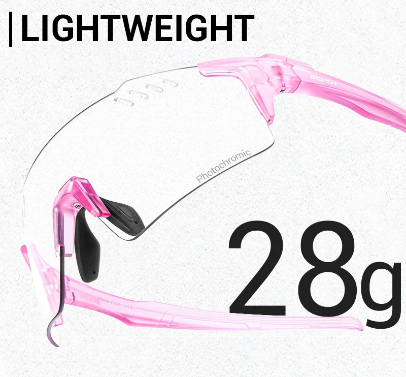 SCVCN Photochromic Sports Sunglasses for Men Cycling Glasses Mountain MTB Bike Road UV400 Bicycle Eyewear Sun Fashion Equipment