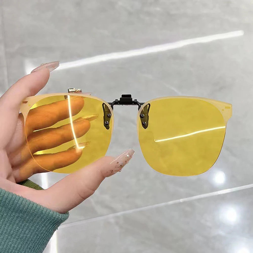 Men Clip On Sunglasse Polarized Flip up Glasses Women Gradient Photochromic Anti UV400 Sunglasses Night Vison Goggles KLASSNUM