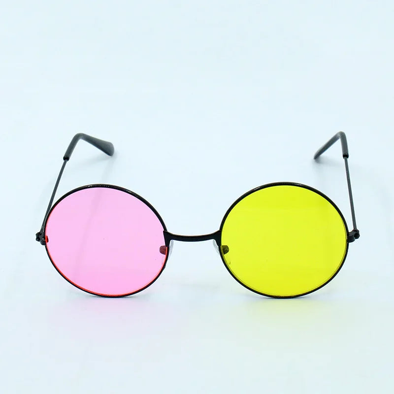 Men Spamton Cosplay Glasses Boss Spamton Cosplay  Mixed Color Sunglasses Cos Prop Round Frame Sunglasses Halloween Prop