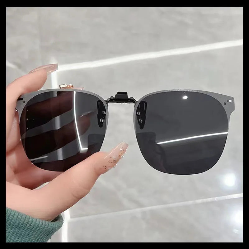 Men Clip On Sunglasse Polarized Flip up Glasses Women Gradient Photochromic Anti UV400 Sunglasses Night Vison Goggles KLASSNUM