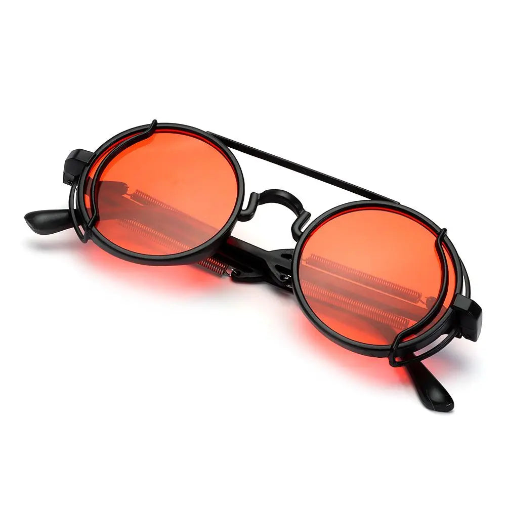 Gothic Style Punk UV400 Protection Men's Eyewear Round Sunglasses Steampunk Sunglasses Sun Glasses