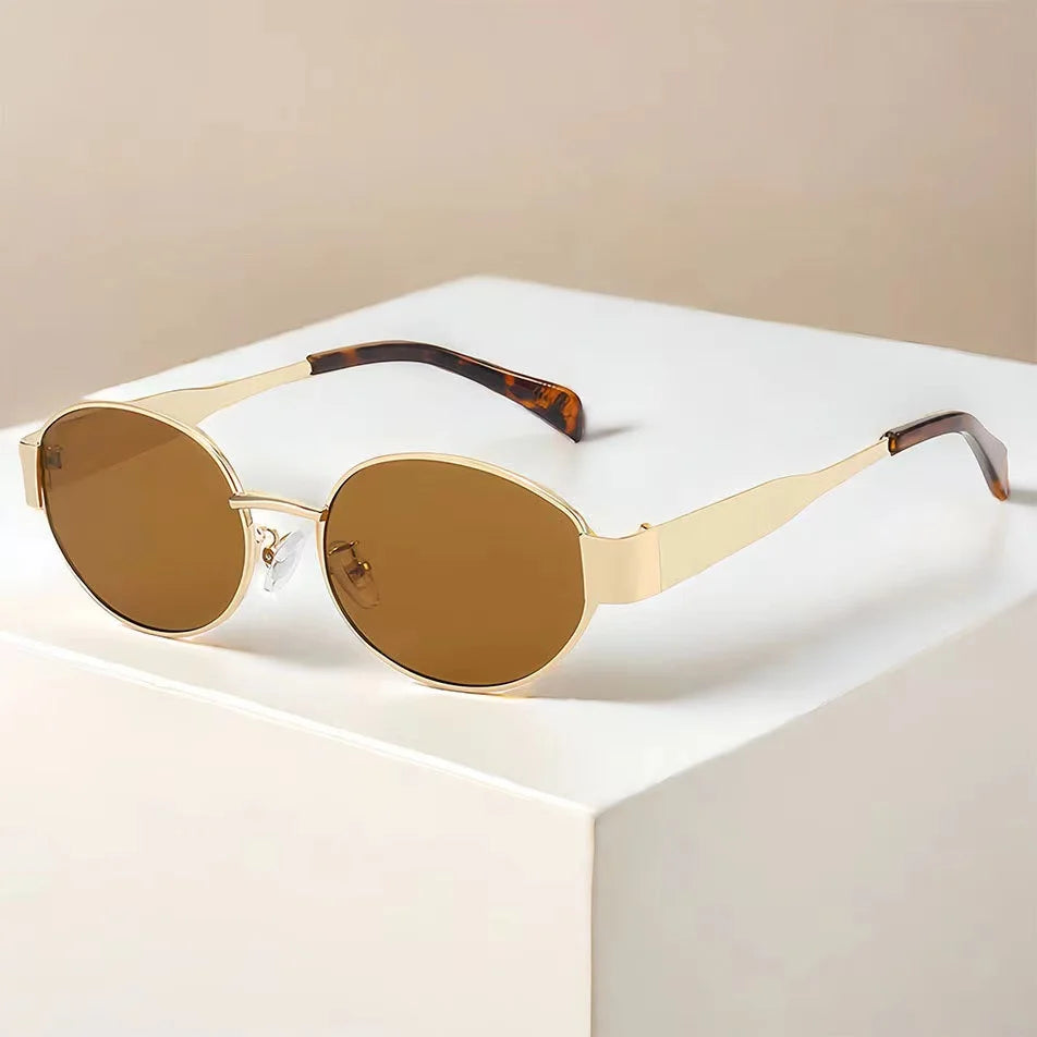 New Sunglasses For Women And Men UV400 Sun Glasses Alloy Oval Eyewear
