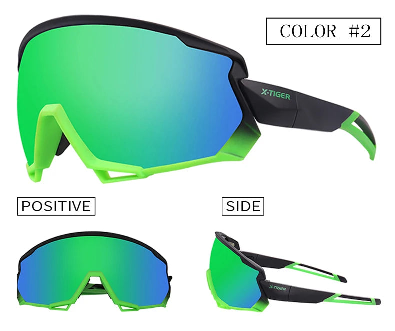 X-TIGER Bike Polarized Sports Sunglasses with 5 Interchangeable Lenses for Mens Womens Baseball Running Fishing Cycling Eyewear