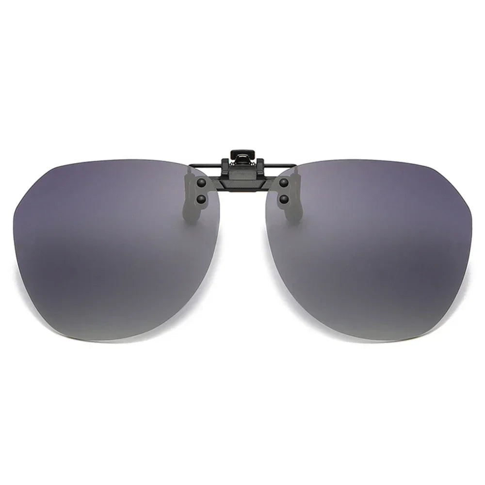 KLASSNUM Polarized Sunglasses Clip Men's Flip Up Clip on Glasses Square Frame Pilot Sun Glasses Women Driving Glasses Shades
