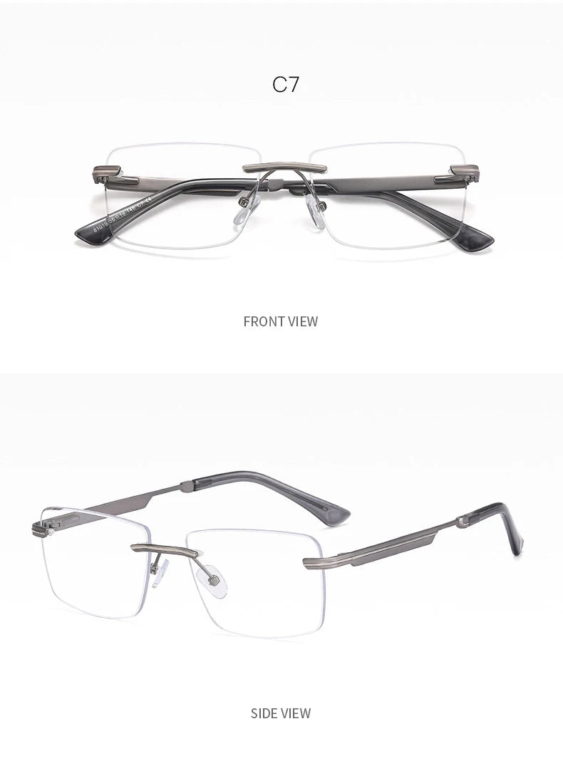 Fashion Titanium Rimless Eyeglasses Frame Brand designer Men Glasses Reading Glasses Optical Prescpriton Lenses Glasses