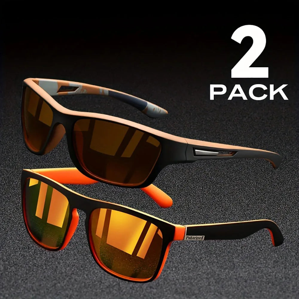 2pcs Polarized UV Protection Sunglasses Anti Glare Sun Shades For Summer Party Vacation Travel Driving Fishing