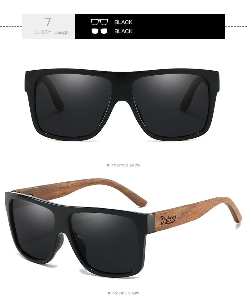DUBERY Natural Wooden Sunglasses Men Polarized Fashion Sun Glasses Original Wood Oculos De Sol Masculino d240