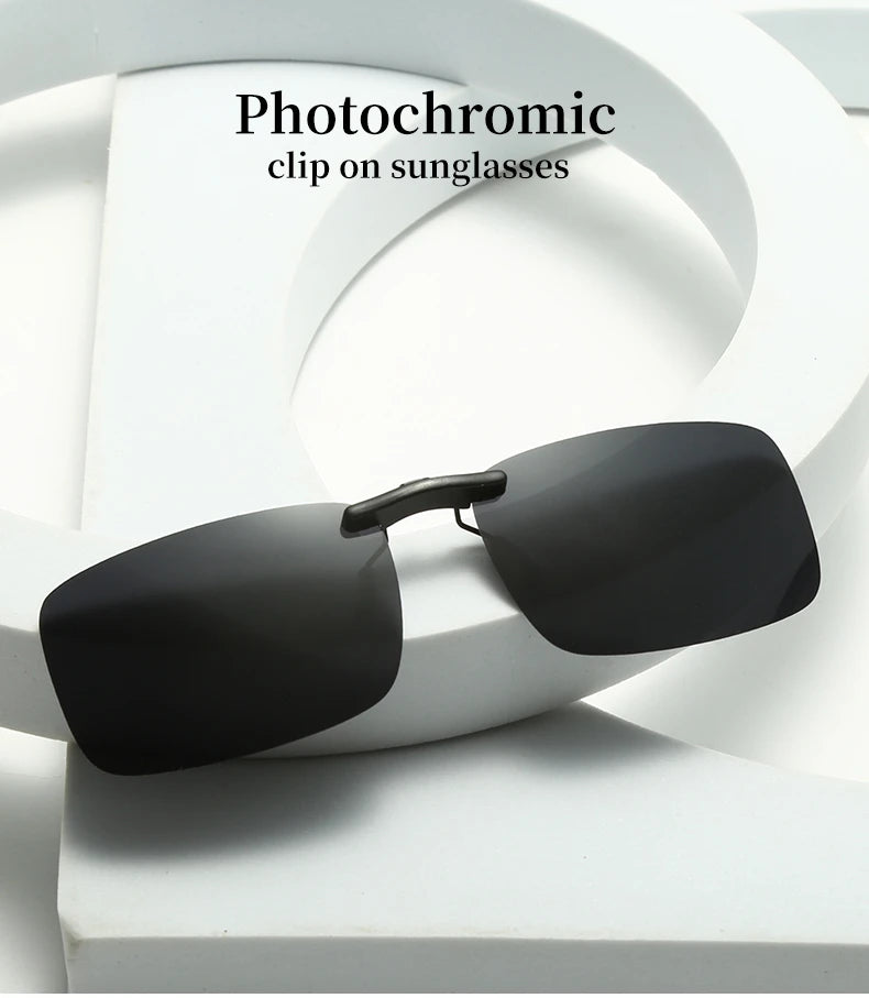 Rimless Flip Up Clip On Sunglasses Men Women Polarized Driving Fishing Cycling Night Vision Glasses Myopia Clip on Eyeglasses