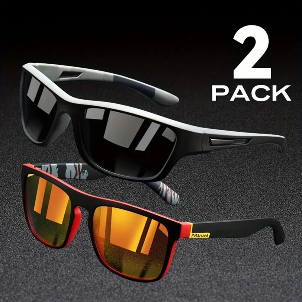 2pcs Polarized UV Protection Sunglasses Anti Glare Sun Shades For Summer Party Vacation Travel Driving Fishing
