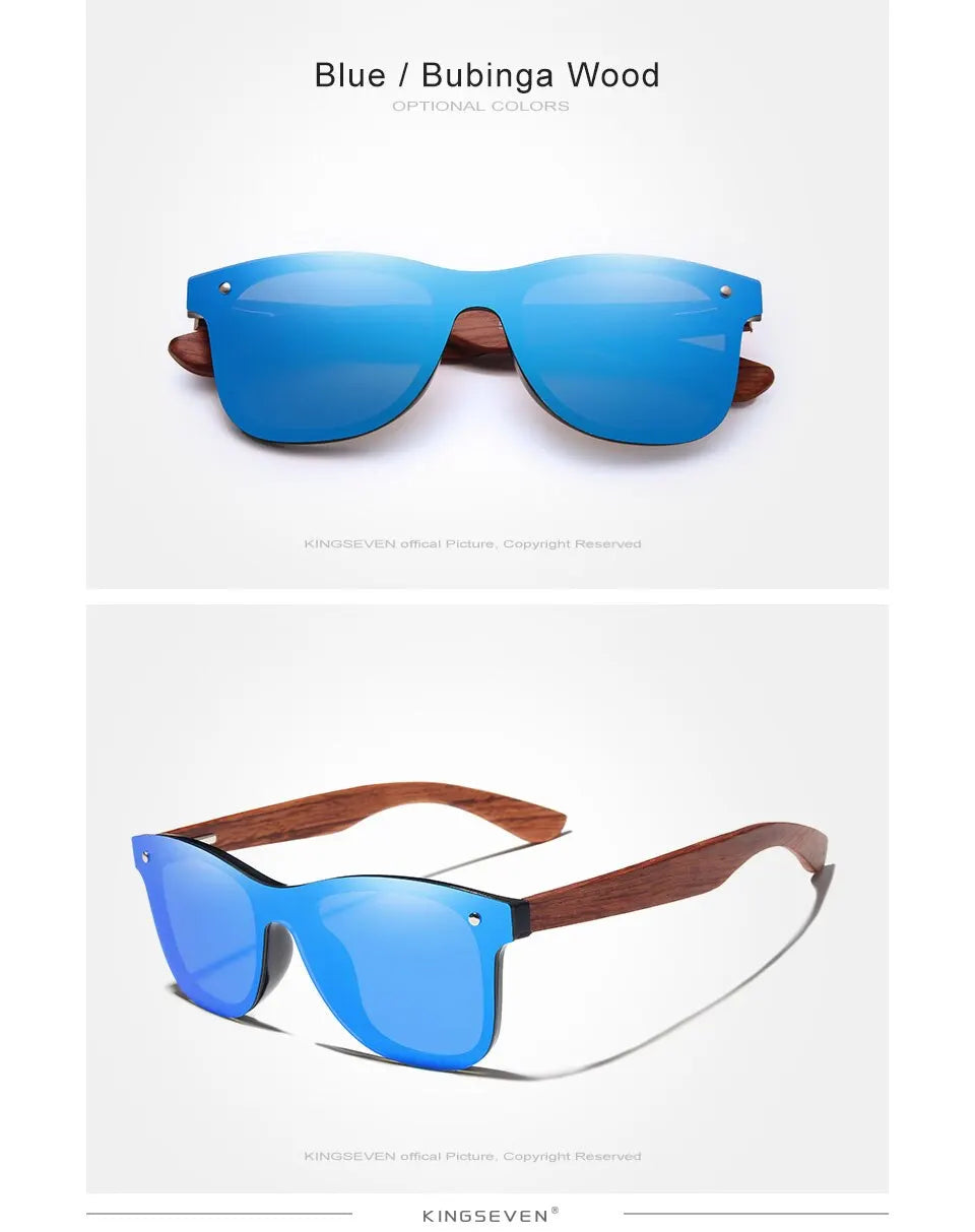 KINGSEVEN Natural Wooden Sunglasses Men Vintage Classic Polarized Fashion Women Elegant Handmade Wood SunGlasses Driving for Men