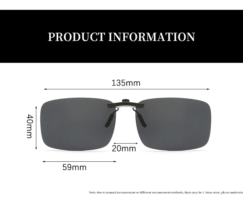 Rimless Flip Up Clip On Sunglasses Men Women Polarized Driving Fishing Cycling Night Vision Glasses Myopia Clip on Eyeglasses