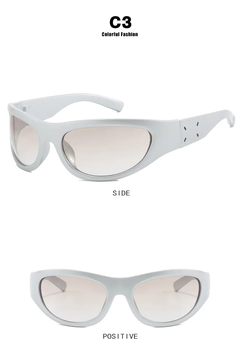 Y2k Sports Sunglasses Women Men 2024 Luxury Brand Fashion Classic Punk Sun Glasses Female Retro 2000' Futuristic Sunglass Shades