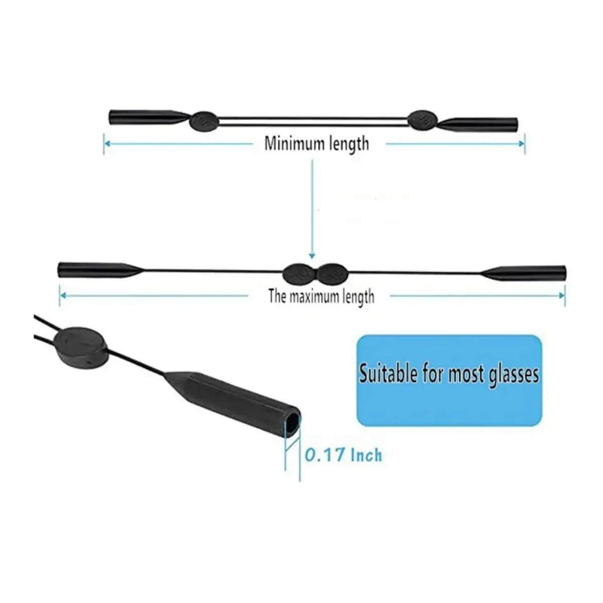 1pc Adjustable Anti-slip Eyewear Retainer Universal Fit Eyeglass Lanyard Sports Sunglasses Unisex Holder Strap Lanyard