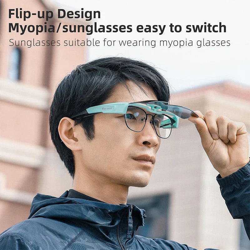 WEST BIKING Photochromic Cycling Sunglasses Flip Up Lens Polarized Glasses Fit Over Sunshade MTB Road Bike Night Driving Eyewear