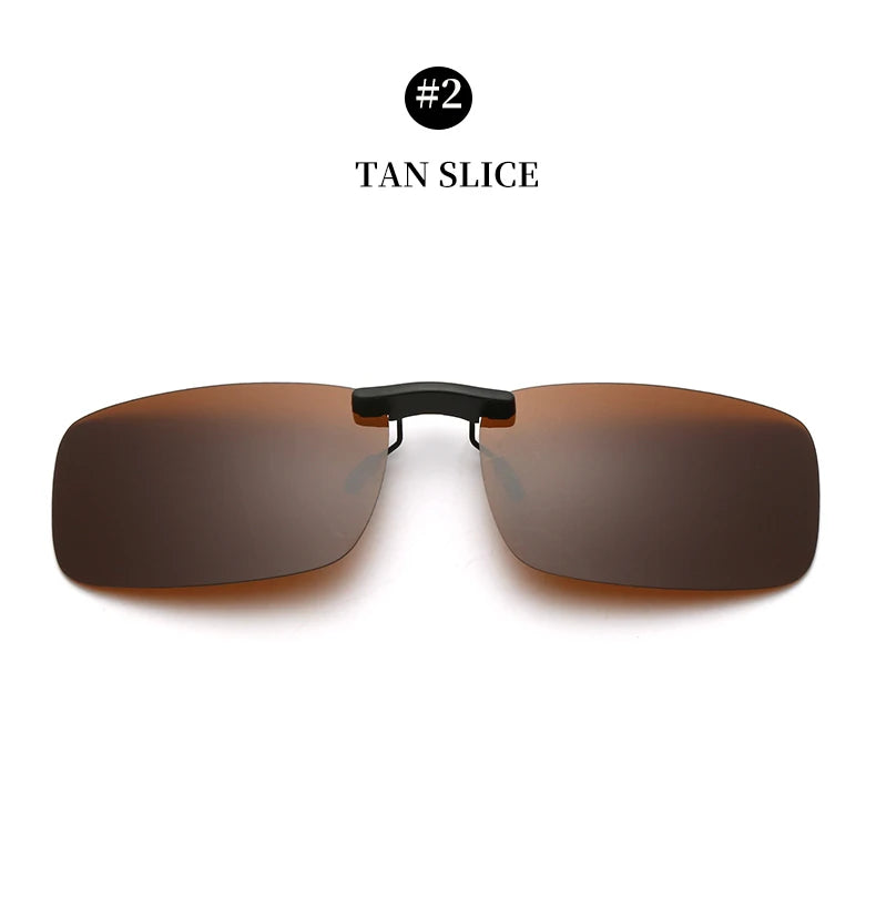 Rimless Flip Up Clip On Sunglasses Men Women Polarized Driving Fishing Cycling Night Vision Glasses Myopia Clip on Eyeglasses