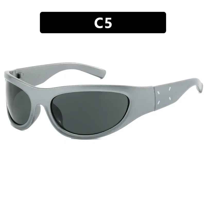 Y2k Sports Sunglasses Women Men 2024 Luxury Brand Fashion Classic Punk Sun Glasses Female Retro 2000' Futuristic Sunglass Shades