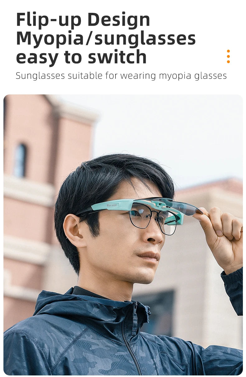 WEST BIKING Photochromic Cycling Sunglasses Flip Up Lens Polarized Glasses Fit Over Sunshade MTB Road Bike Night Driving Eyewear