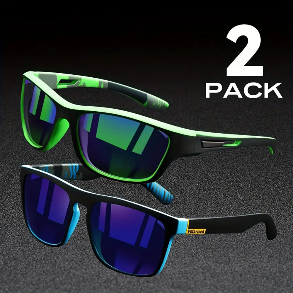 2pcs Polarized UV Protection Sunglasses Anti Glare Sun Shades For Summer Party Vacation Travel Driving Fishing