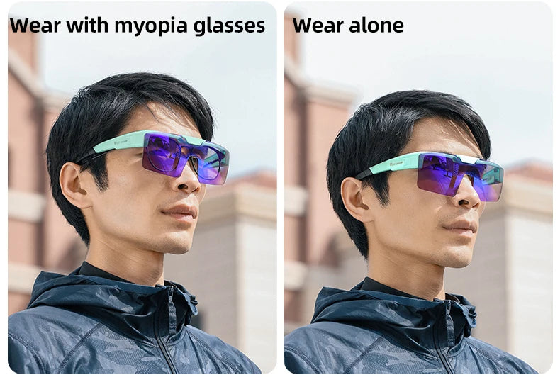 WEST BIKING Photochromic Cycling Sunglasses Flip Up Lens Polarized Glasses Fit Over Sunshade MTB Road Bike Night Driving Eyewear