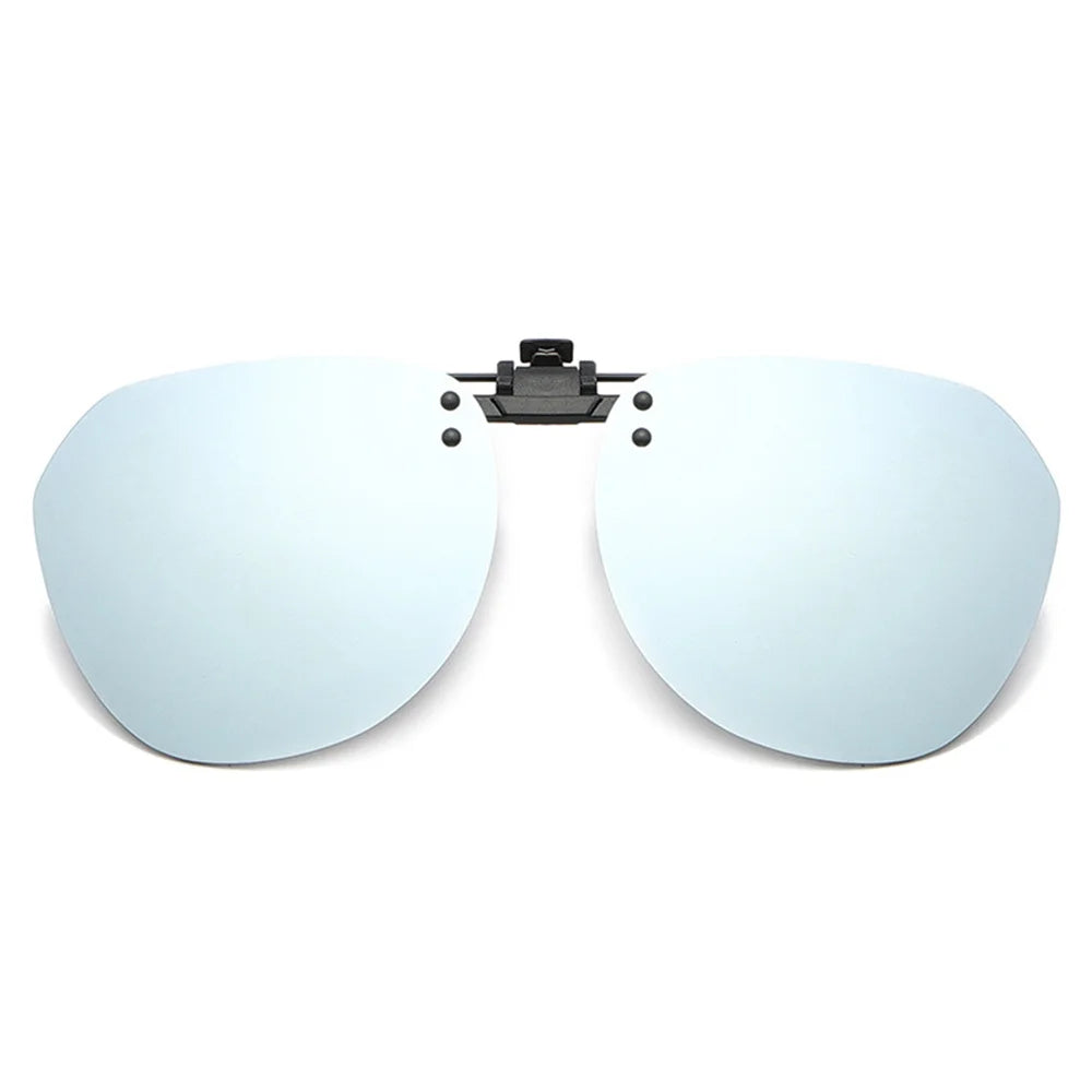 KLASSNUM Polarized Sunglasses Clip Men's Flip Up Clip on Glasses Square Frame Pilot Sun Glasses Women Driving Glasses Shades