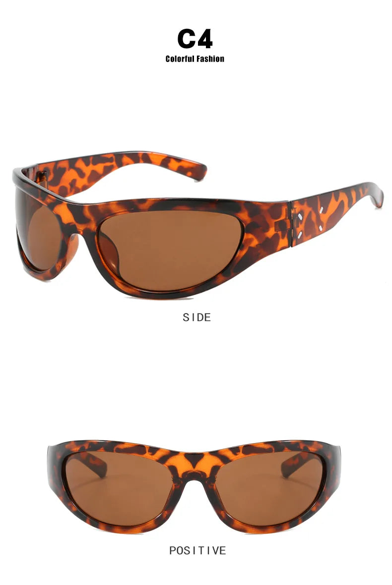 Y2k Sports Sunglasses Women Men 2024 Luxury Brand Fashion Classic Punk Sun Glasses Female Retro 2000' Futuristic Sunglass Shades
