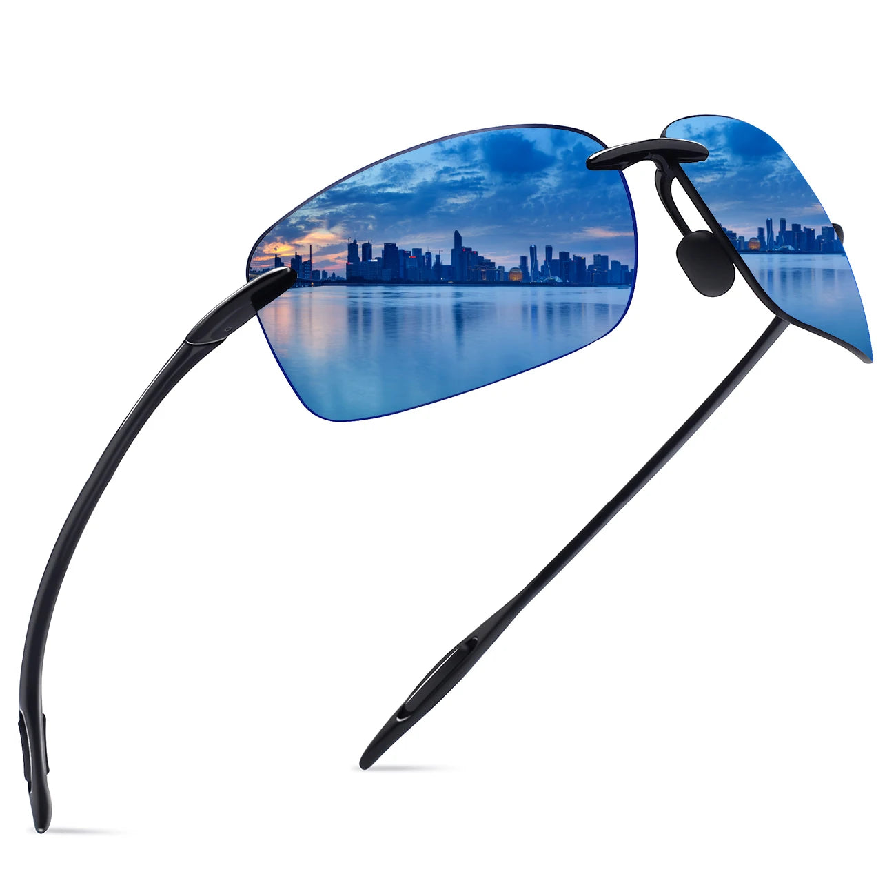 JULI Polarized Classic Sports Sunglasses Men&Women Tr90 Rimless Frame for Running Fishing Golf Driving gafas de sol hombreMJ8009
