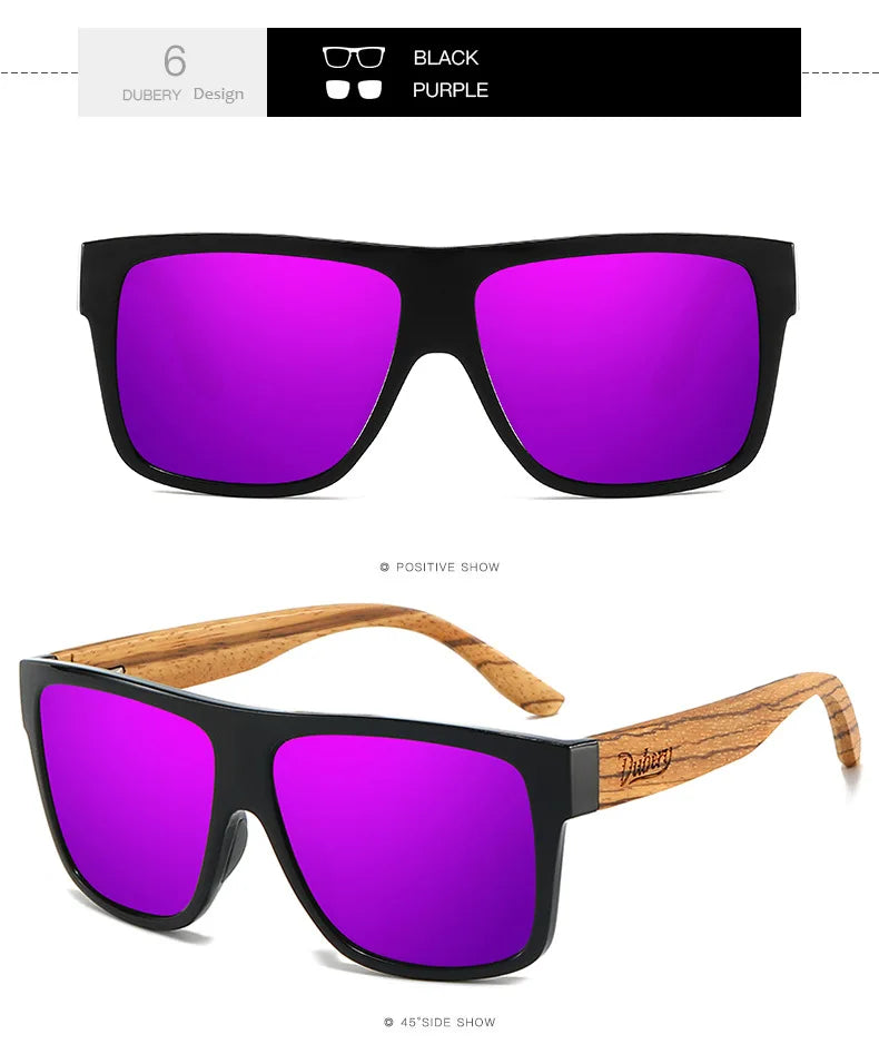 DUBERY Natural Wooden Sunglasses Men Polarized Fashion Sun Glasses Original Wood Oculos De Sol Masculino d240