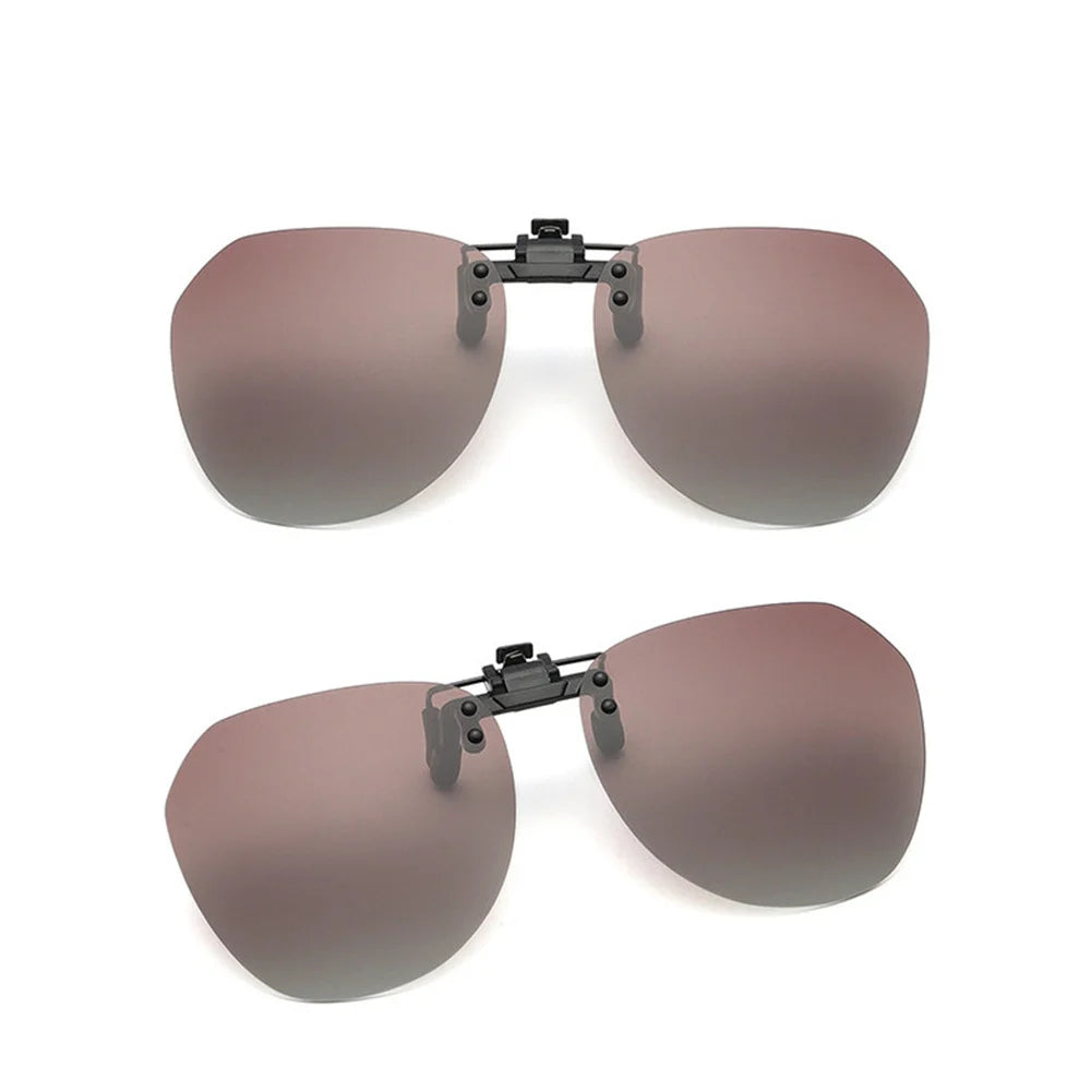 KLASSNUM Polarized Sunglasses Clip Men's Flip Up Clip on Glasses Square Frame Pilot Sun Glasses Women Driving Glasses Shades