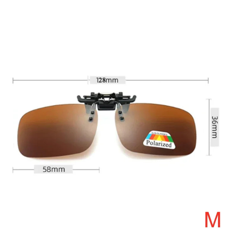 Unisex Grey Lenses Polarized Sunglasses Clip on Flip Up Men Women UV 380 Driving Fishing Night Vision Glasses Clips Anti Glare