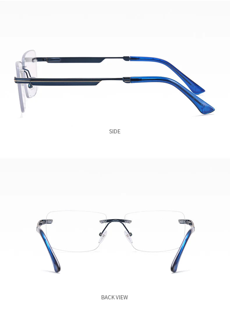 Fashion Titanium Rimless Eyeglasses Frame Brand designer Men Glasses Reading Glasses Optical Prescpriton Lenses Glasses