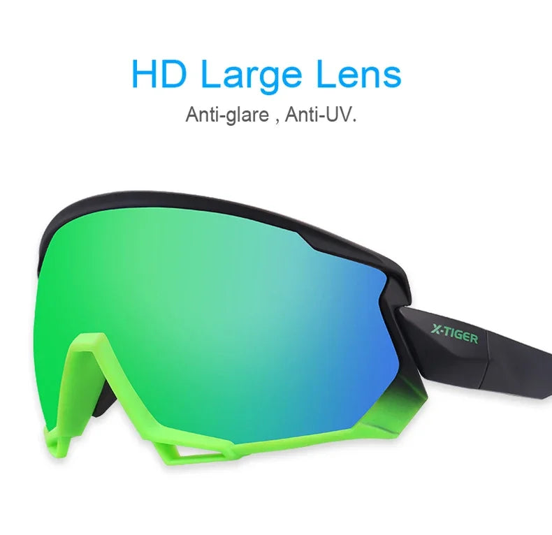 X-TIGER Bike Polarized Sports Sunglasses with 5 Interchangeable Lenses for Mens Womens Baseball Running Fishing Cycling Eyewear