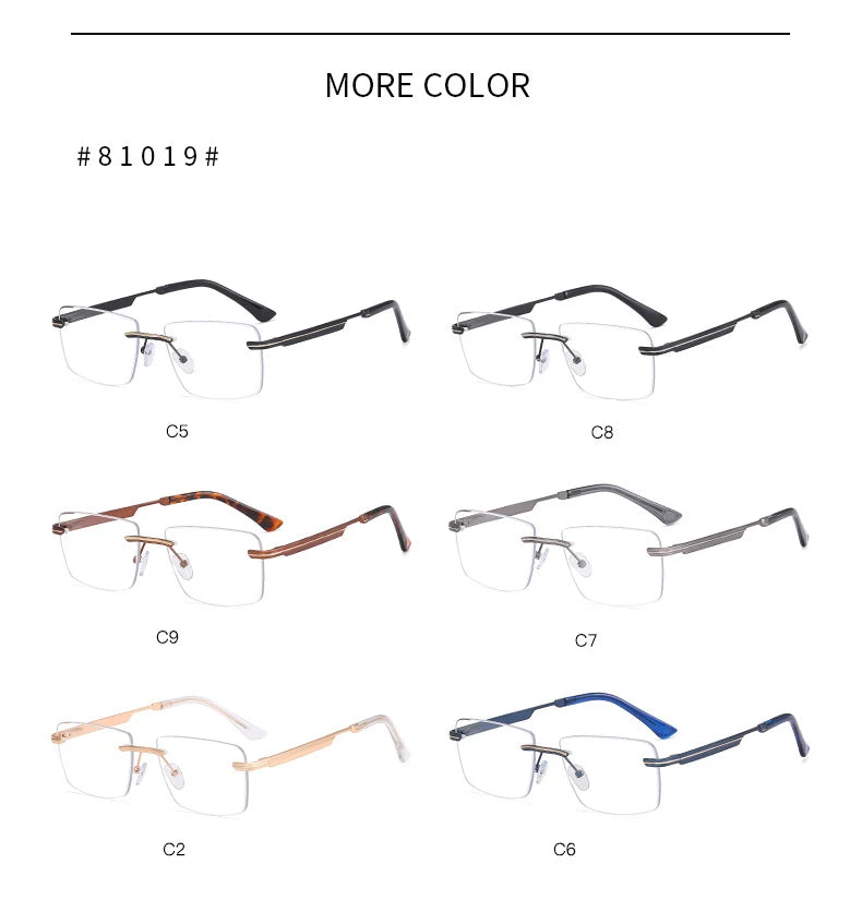 Fashion Titanium Rimless Eyeglasses Frame Brand designer Men Glasses Reading Glasses Optical Prescpriton Lenses Glasses